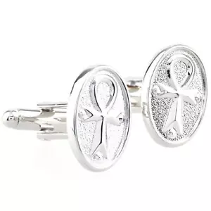 Coppia Gemelli Ankh Croce Egiziana Matrimonio Fantasia Regalo & Tessuto Lucidante - Foto 1 di 6