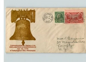 4th of July 1937 Declaration of Independence in 1937, pic Liberty Bell, Independ - Picture 1 of 1