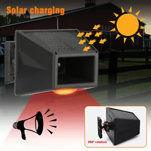 Wireless LED Solar Burglar Warning Alarm Strobe Light Outdoor Motion Sensor A8D4 - Picture 1 of 12