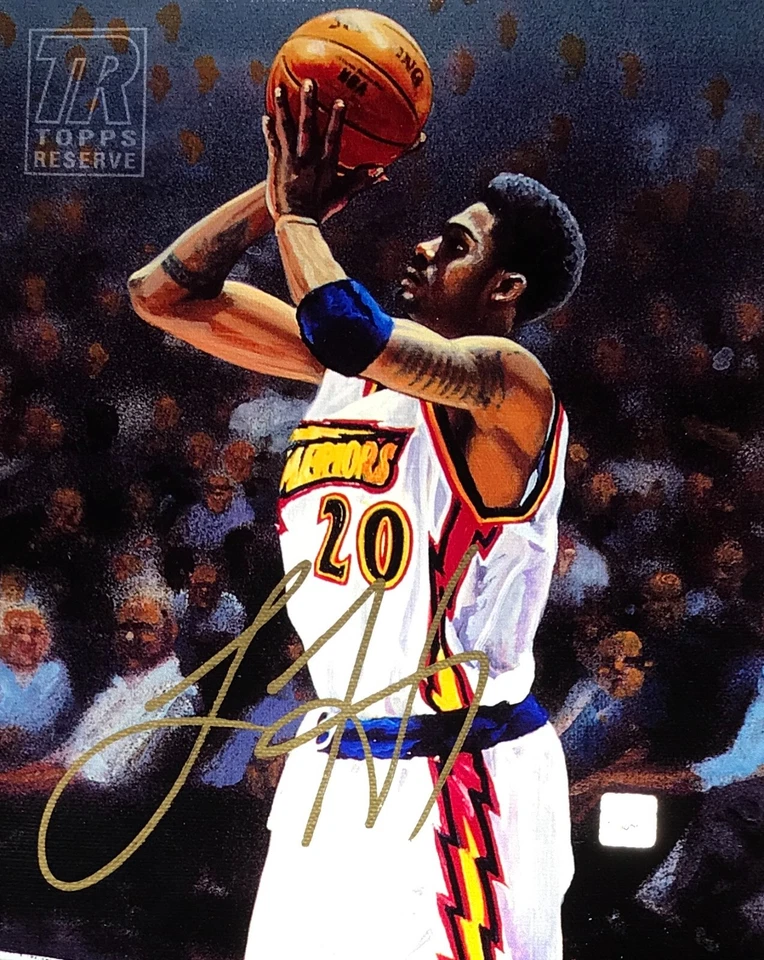 Foto de lienzo firmada autografiada por Larry Hughes Golden State Warriors 8x10 con certificado de autenticidad N3 Foto 1 de 1