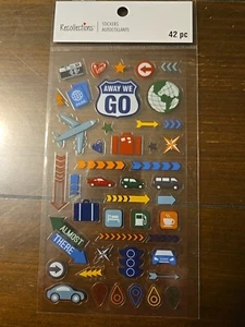 Recollections TRAVEL ICONS CLEAR FLAT Scrapbooking Stickers - Picture 1 of 1