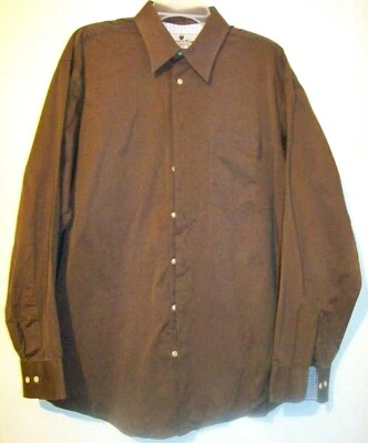 Camisa Wellington and Walker Masculina Marrom com Botões Tamanho 17 (34/35) Excelente Estado Usado!!! - Imagem 1 de 2