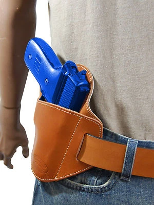 New Barsony Tan Leather Belt Slide Gun Holster Norinco Kimber Full Size 9mm 40 - Image 1 of 4