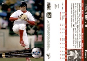 Justin Blaine 2007 MultiAd Lakewood BlueClaws #4 Card *AutographDen*