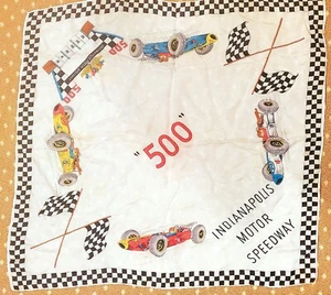 Vintage Indianapolis 500 Souvenir Scarf - 29" X 27" - 1960s - Picture 1 of 10