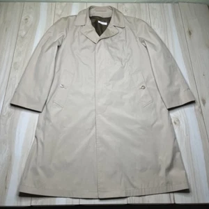 Vintage Brooks Brothers 1818 Wool Lined Showerproof Trench Coat Mens 40R Beige - Picture 1 of 20