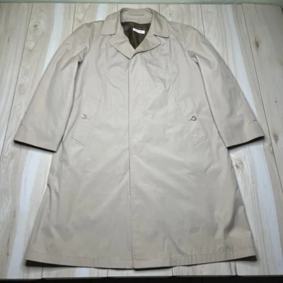 Vintage Brooks Brothers 1818 Wool Lined Showerproof Trench Coat Mens 40R Beige - Image 1 of 4