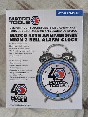 Matco Tools 40th Anniversary Neon 2 Bell Alarm ClockRetro New In Box - Image 1 of 4