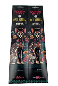 (2) Gonesh Extra Rich Incense Sticks Packs 40 Sticks Total- Copal Dia De Muertos - Picture 1 of 5