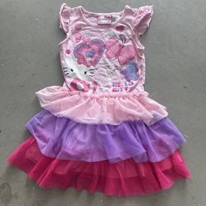 2013 Vestido Hello Kitty Sanrio Niño Pequeño Rosa y Púrpura Capas Brillo Talla 3T - Imagen 1 de 6