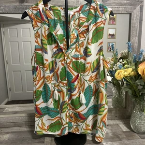 ROSA + OLIVA DISEÑO HOJA SIN MANGAS TALLA 2X IMPECABLE - Imagen 1 de 5