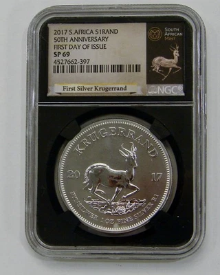 South Africa - 2017 - 1 oz. Silver Krugerrand - NGC SP 69 First Day of Issue - Image 1 of 2