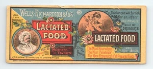 Tarjeta comercial de alimentos lactados Wells Richardson anuncio favorito de madres cólera bebé de colección - Imagen 1 de 2