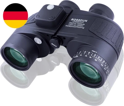 BOSSDUN 10X50 Marine Fernglas,Fernglas Mit Nachtsicht Entfernungsmesser Und Komp