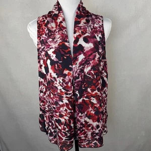 Liz Claiborne Damen Bluse Gr. S transparent bunt Plissee ärmellos Schlitznähte - Bild 1 von 6