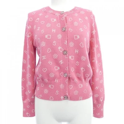 Кардиган Chanel розовый/белый размер 34 б/у - Изображение 1 из 4