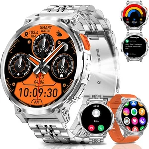 PODOEIL 1.85" Big Screen Military Smart Watch for Men with Flashlight, 730mAh... - Photo 1 sur 7