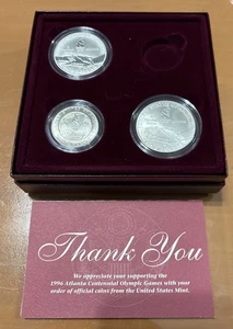 silver Dollar coins 1995 P D Olympic Atlanta Proof Reg runner commemorative set - Picture 1 of 4
