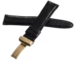 Joe Rodeo 22mm Black Leather Watch Band Strap With Gold Tone Buckle - Picture 1 of 3