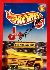 Hot Wheels - Yellow, Jiffy Lube VW Drag Bus #13 1998 - with Signature. NM. - Picture 1 of 7