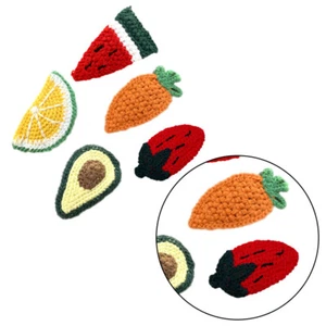 5 Stück Obst Haarnadel Mädchen Kind Strick Haarspange Wolle Garn Nadeln - Bild 1 von 12