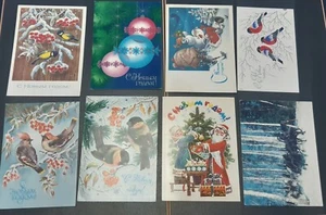 Postales de Navidad Año Nuevo URSS 1980 8 piezas 2 - Imagen 1 de 12