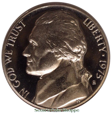 1975 S Jefferson Nickel 5C Gem Cameo Proof San Francisco Nickle Free Shipping! Cover