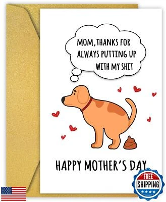 PIUST Funny Mothers Day Gifts for Dog Mom, Cute Mother's Day Card Gift, dog m - Image 1 of 4