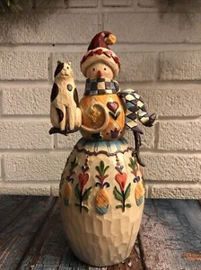 Jim Shore, Heartwood Creek Cat Winter Friends , Snowman Christmas Rare - Picture 1 of 9