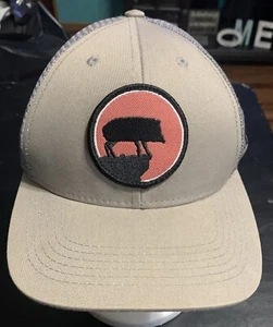 American Made Cap Wild Pig SnapBack Mesh Back Mütze. Beige/Grau Neu ohne Etikett - Bild 1 von 5