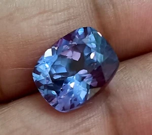 NATURAL Loose Montana Bi-Color Change Sapphire Cushion Cut  GEMSTONE 15.00 Ct - Picture 1 of 9