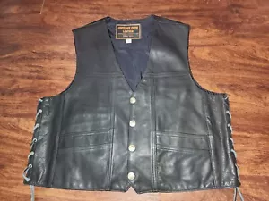 ANTELOPE CREEK MOTOR CLOTHES MEN'S LEATHER VEST SIZE XXLARGE. IT IS USED, IT IS - Picture 1 of 6