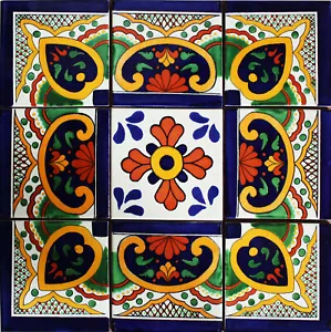 Soria Mexican Tile Set Backsplash Mural - Picture 1 of 1