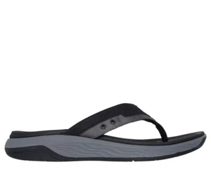 Skechers Silva Falco schwarze Zehenstegsandale Flip Flop Herren Größen 5-12/NEU!! - Bild 1 von 3