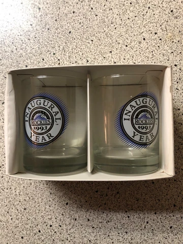 1993 Colorado Rockies MLB Baseball Inaugural Year Rocks Glass Set (2) - New Cover