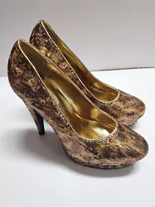 JUST FABULOUS MULTI-COLOR SEQUIN EMBELLISHED HIGH HEEL SHOES SIZE 8 - NEW - Picture 1 of 6