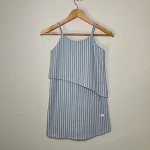 7 for all Mankind Juniors Striped Tank Mini Dress Light Blue SM - Picture 1 of 5