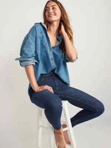 Pantalones de mezclilla para mujer Rockstar súper ajustados de talle alto - Imagen 1 de 6