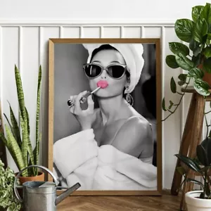Audrey Hepburn Lipstick Poster Premium Quality Choose your Size - Picture 1 of 4