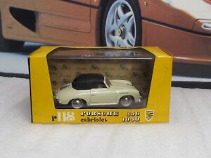 BRUMM MODELS  - PORSCHE 356 CABRIOLET - WHITE - 1/43 scale model car R118