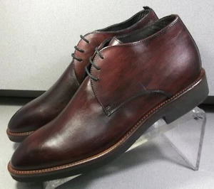 NP#47251 MSi60 MEN SHOE 9 M MAHOGANY LEATHER MADE IN ITALY BY JOHNSTON & MURPHY - Picture 1 of 6