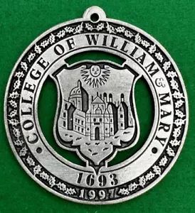 1997 College of William & Mary Pewter Ornament Williamsburg Virginia University - Picture 1 of 4
