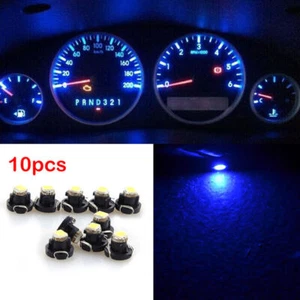 10pcs Pure Blue T5& T4.7 Neo Wedge LED Instrument Cluster Panel Dash Light Bulbs - Imagen 1 de 7