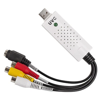 USB Video Audio Capture Card RCA Analog S-Video AV Input to Computer PC Adapter - Image 1 of 4
