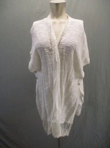 NWT SWEATER PROJECT Size M Womens White Lace Cotton Short Sleeve Cardigan 220 - Picture 1 of 6