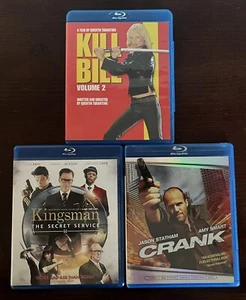 Kill Bill - Volume Two, Kingsman The Secret Service, Crank Blu-rays ALL LIKE NEW - Picture 1 of 8