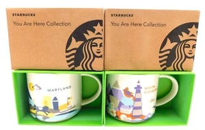 Set of 2 Starbucks You Are Here Mugs with Boxes Maryland and North Carolina - Picture 1 of 7
