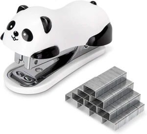 Mini Cute Panda Desktop Stapler, Office Stapler, 12 Sheet Capacity, Includes Bui - Picture 1 of 6