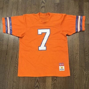 Denver Broncos John Elway Jersey Large Sand Knit Vintage Orange Mens - Picture 1 of 7