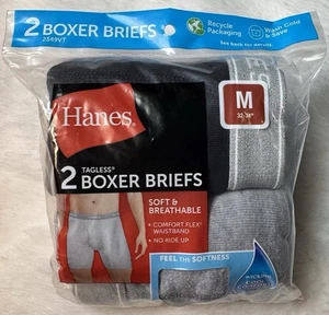 Hanes Herren Boxershorts ohne Etikett Strick Medium 32-34 " Komfortbund 2er Pack - Bild 1 von 5